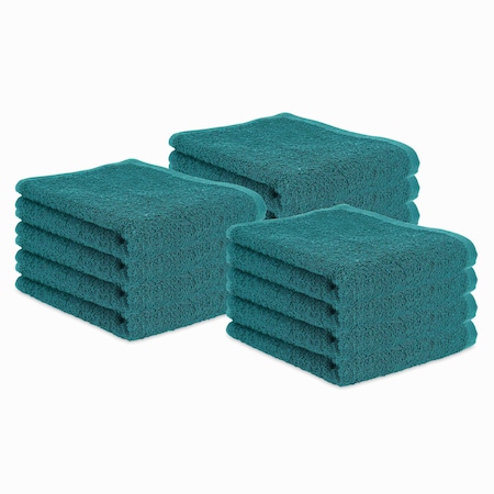 Monarch Brands Terry Polishing Hand Towel 0, Hunter Green, 120PK N030-HG1627-4-CS